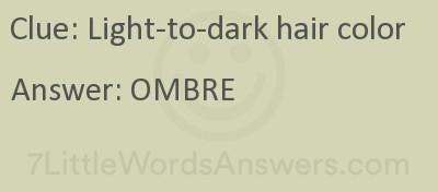 Light-to-dark hair color 7 Little Words Bonus 